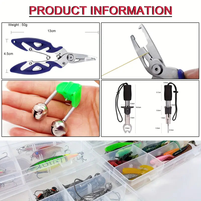346pcs Fishing Lure Kit – Crankbaits, Spinners, Jigs & Soft Baits