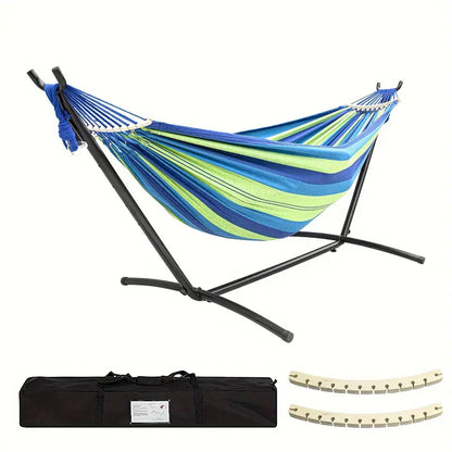 Portable Double Hammock with Stand – Indoor & Outdoor Use