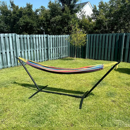 Portable Double Hammock with Stand – Indoor & Outdoor Use
