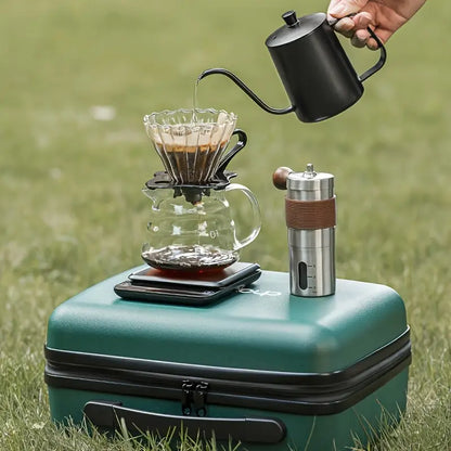 Portable Pour Over Coffee Maker Kit – 5-Piece Manual Grinder & V60 Set