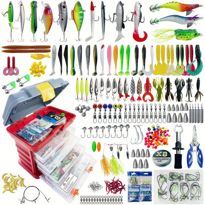 346pcs Fishing Lure Kit – Crankbaits, Spinners, Jigs & Soft Baits
