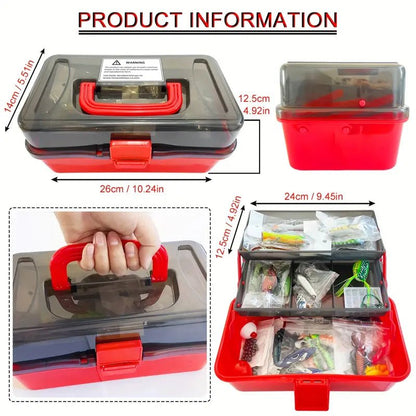 491pcs Fishing Lure Kit with Tackle Box – Soft Baits, Jigs & Hooks – Complete Fishing Gear Set - Echo Leaf