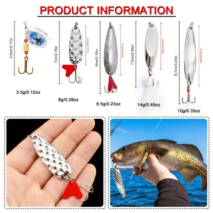 491pcs Fishing Lure Kit with Tackle Box – Soft Baits, Jigs & Hooks – Complete Fishing Gear Set - Echo Leaf