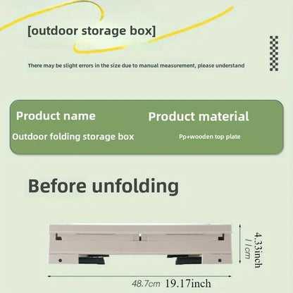 Waterproof Camping Storage Box with Foldable Table | Outdoor Gear Organizer