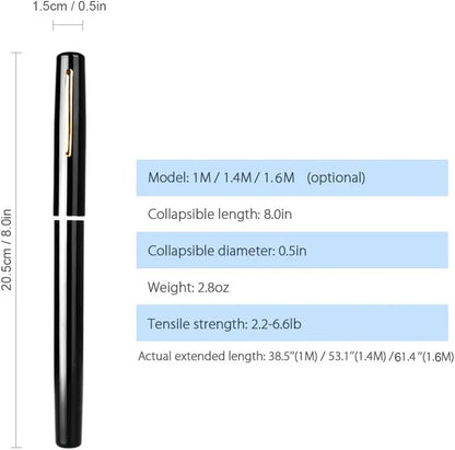 Compact Pen-Style Fishing Rod and Reel Combo