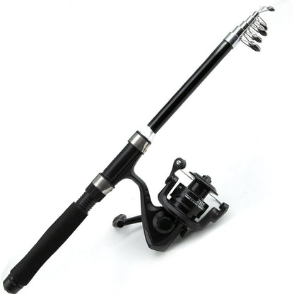 5ft Telescopic Fishing Rod & Lure Set – Long Casting Carbon Pole for Sea & Perch Fishing - Echo Leaf