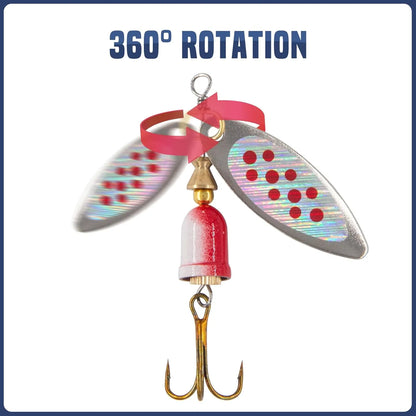 Rooster Tail Fishing Lures Kit – Spinner Baits for Trout, Bass & Salmon