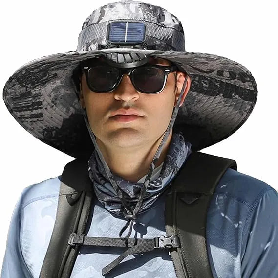 Stay Cool Fishing Hat with Solar Fan – Lightweight & Breezy