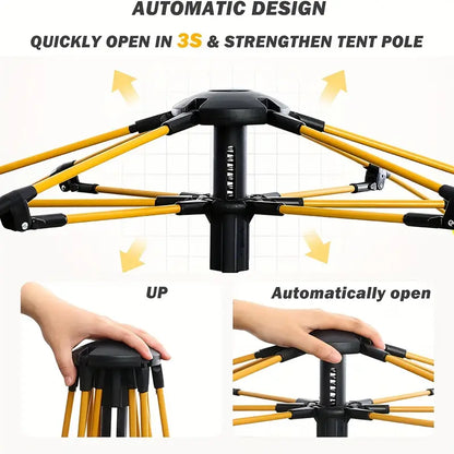Portable Camping Tent – Pop-Up Foldable Sunshade for Outdoors
