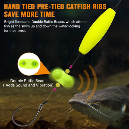 Catfish Rig with Rattles & Circle Hooks – Santee Rig, 3pcs Set
