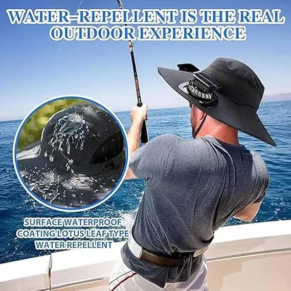 Stay Cool Fishing Hat with Solar Fan – Lightweight & Breezy