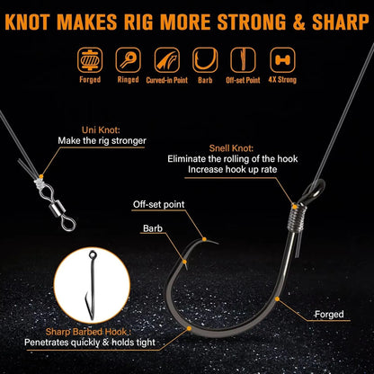 Catfish Rig with Rattles & Circle Hooks – Santee Rig, 3pcs Set