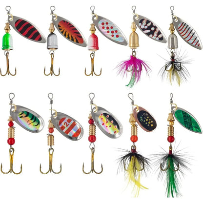 Rooster Tail Fishing Lures Kit – Spinner Baits for Trout, Bass & Salmon