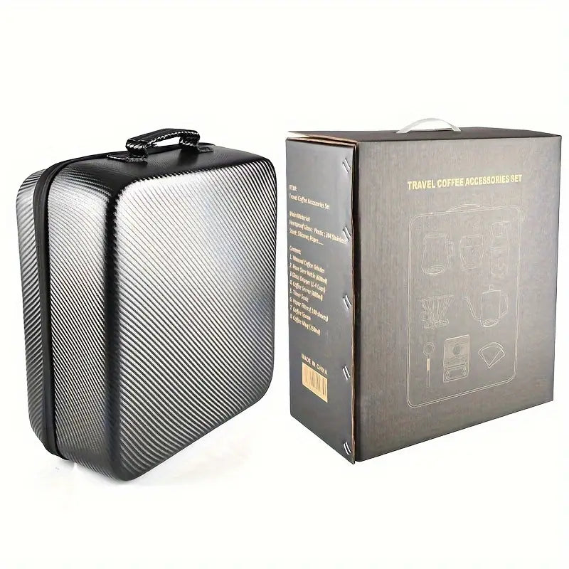 Outdoor Travel Coffee Set – Portable Stainless Steel Grinder & Glassware