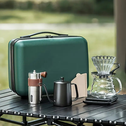 Portable Pour Over Coffee Maker Kit – 5-Piece Manual Grinder & V60 Set