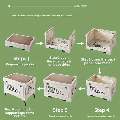 Waterproof Camping Storage Box with Foldable Table | Outdoor Gear Organizer