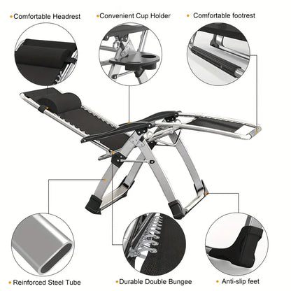 Heavy-Duty Zero Gravity Chair – Patio Recliner up to 440lbs