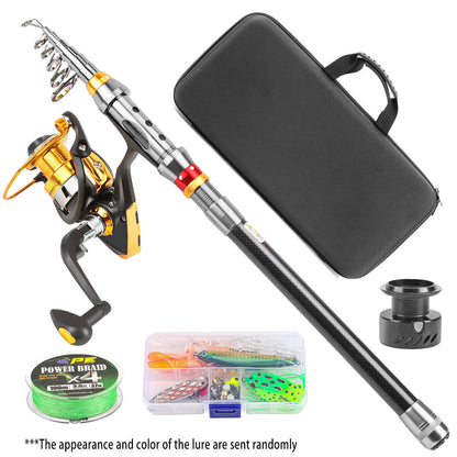 Travel Fishing Gear – Carbon Telescopic Lure Rod Combo