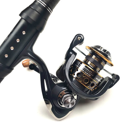 Ensemble de cannes à leurre télescopiques compactes – Combo de pêche en mer en fibre de carbone