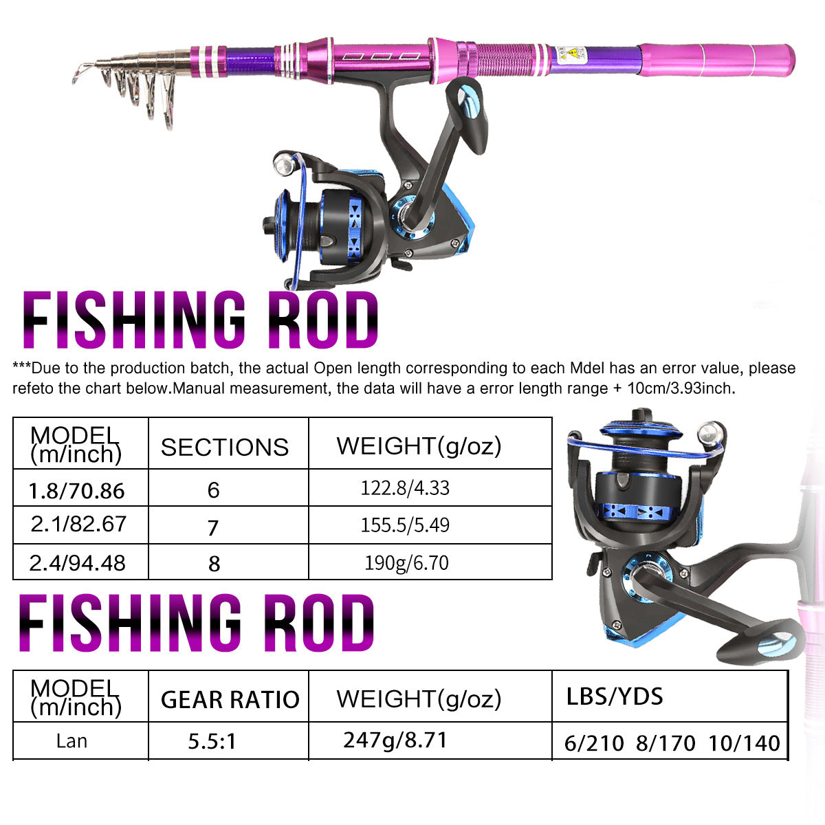 Casting Lure Rod Set – Carbon Retractable Portable Sea Rod