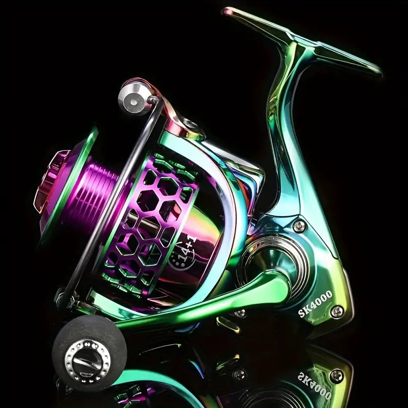 Colorful spinning fishing reel, light and smooth fishing reel