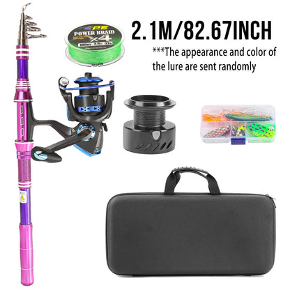 Carbon Retractable Sea Fishing Rod Set - Lightweight, Durable, Long-Distance Casting - Echo Leaf