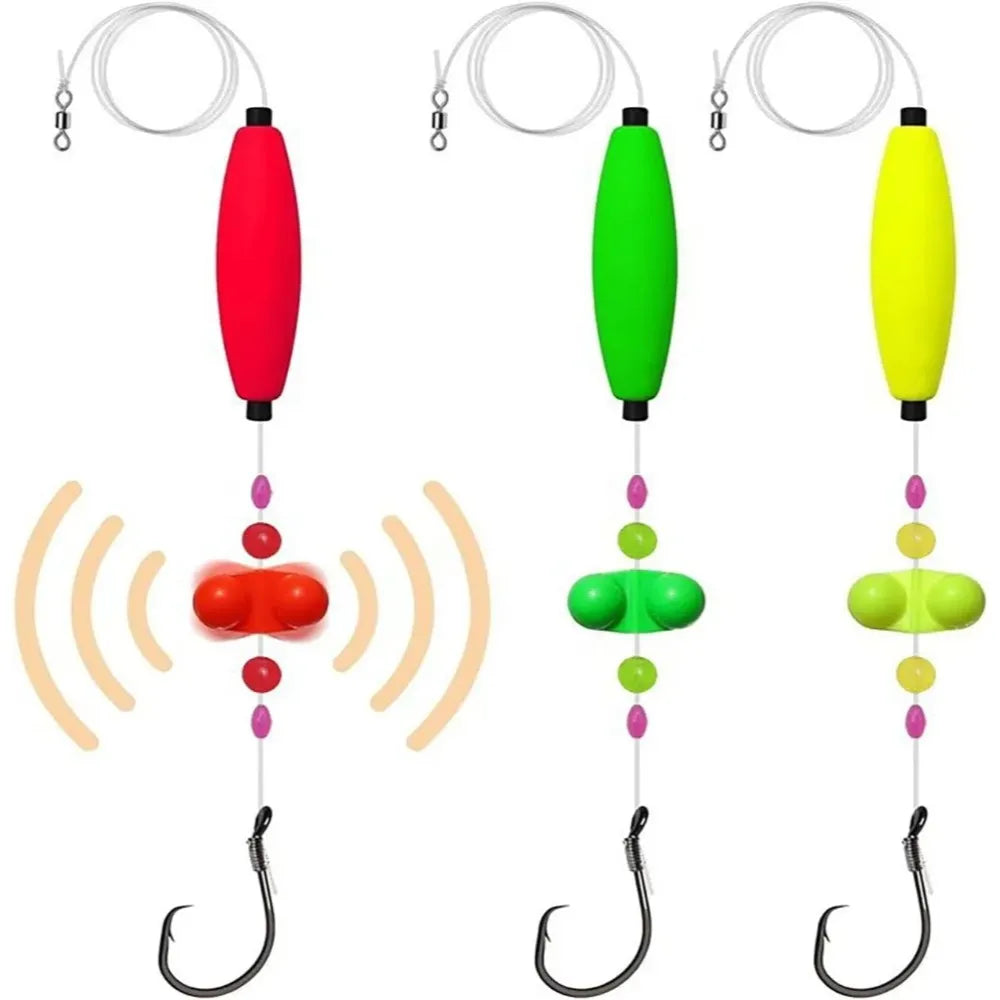Catfish Rigs with Circle Hooks and Rattles – Santee Rig, Perfect for Catfish Fishing, 6/0, 8/0, and 10/0 Hooks, 3pcs Set