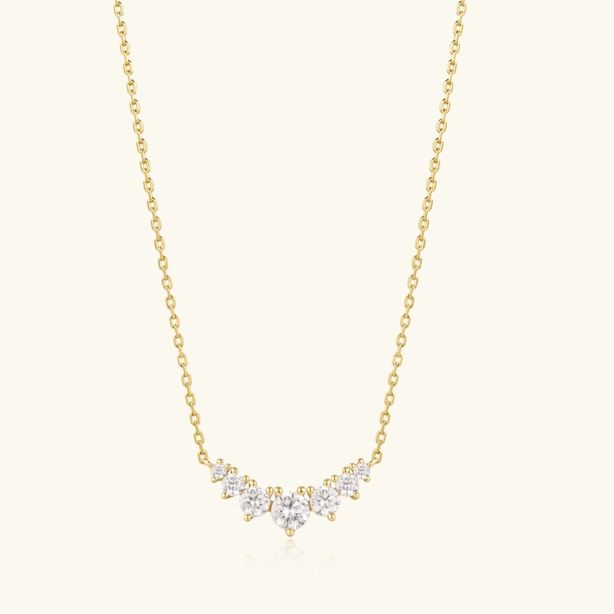 Cluster Diamond Necklace Elegant Minimalist Jewelry for Women - Echo Leaf