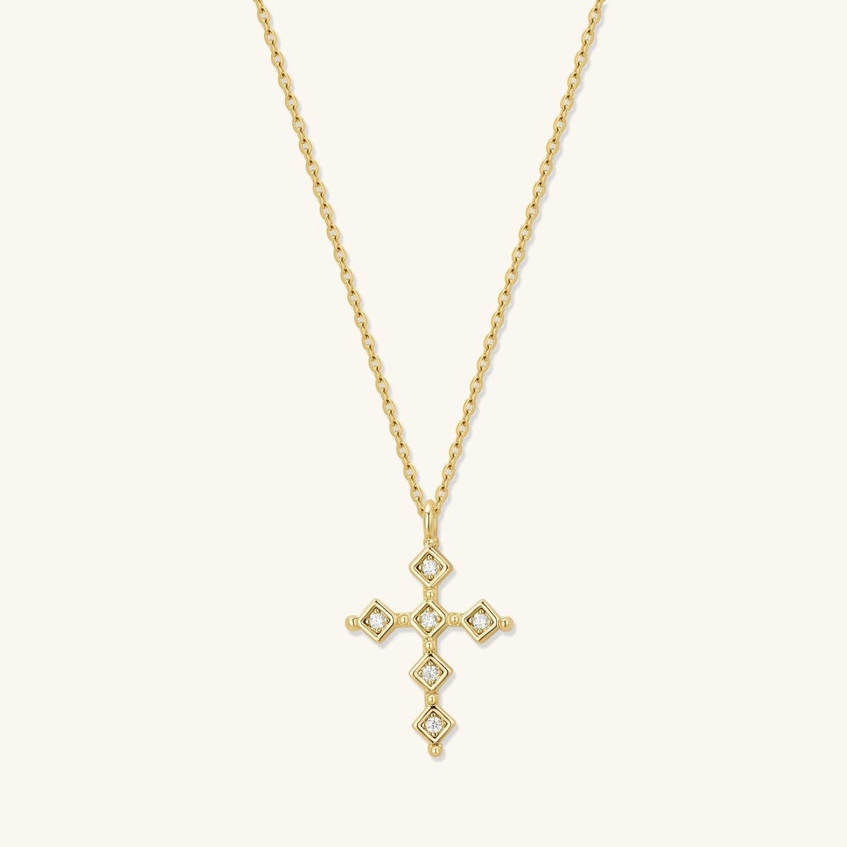 Cross Necklace Minimalist Religious Jewelry for Women - Echo Leaf