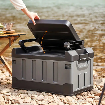 Outdoor Storage Box with Folding Seat – For Camping & Fishing