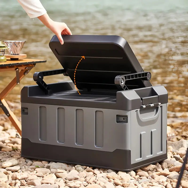 Outdoor Storage Box with Folding Seat – For Camping & Fishing