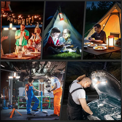 12000mAh Camping Light – Rechargeable, Dimmable, Tripod Design