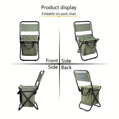 Portable Fishing Chairs with Cooler Bag – 2pcs Folding Set