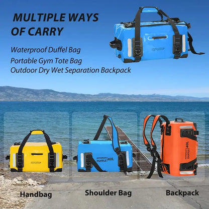 Dry Bag Backpack for Kayaking, Camping & Travel – Waterproof, Durable Outdoor Backpack - 50L - Echo Leaf