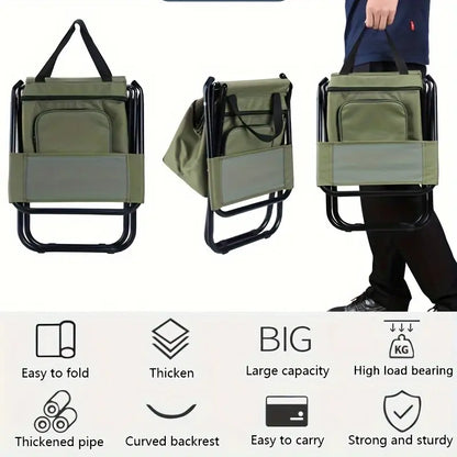 Portable Fishing Chairs with Cooler Bag – 2pcs Folding Set