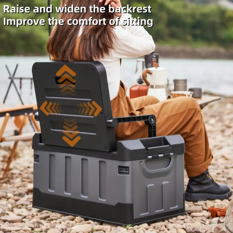Outdoor Storage Box with Folding Seat – For Camping & Fishing