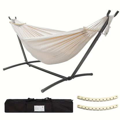 Portable Double Hammock with Stand – Indoor & Outdoor Use