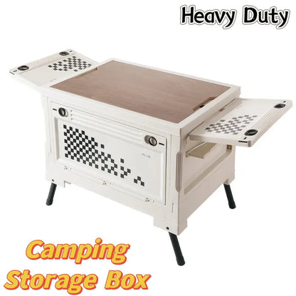 Waterproof Camping Storage Box with Foldable Table | Outdoor Gear Organizer
