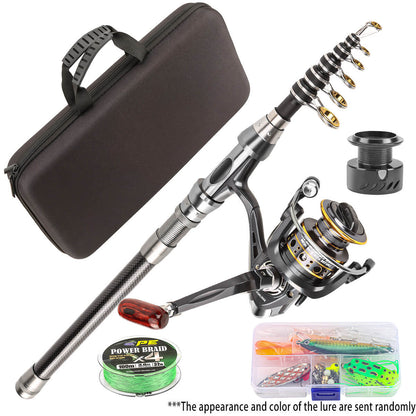 Fishing Set – Retractable Rod, Spinning Reel & Lure Combo – Portable, High - Performance Fishing Gear for Anglers - Echo Leaf