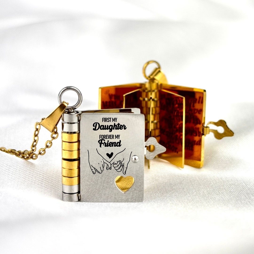For Daughter First My Daughter Forever My Friend Book Necklace - Echo Leaf