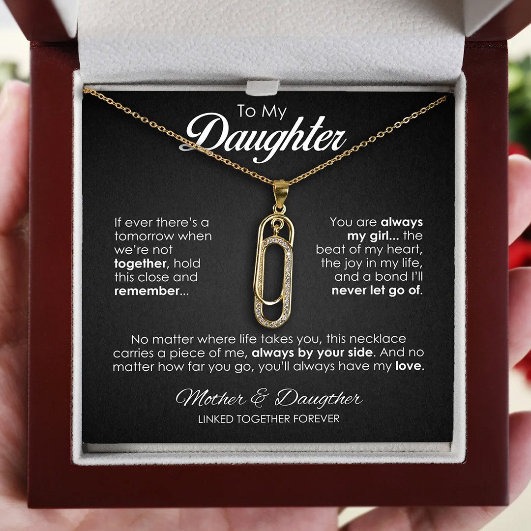 For Daughter Mother and Daughter Circle Necklace - Echo Leaf