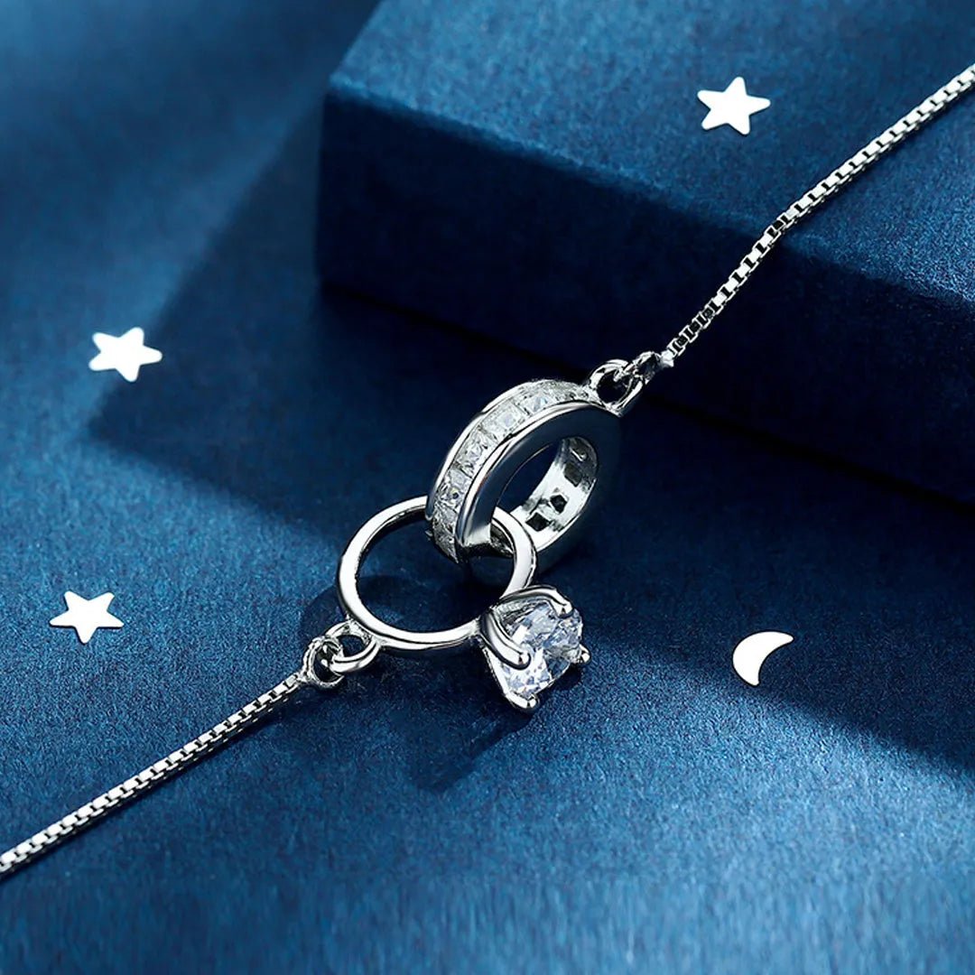 For Wife S925 Interlocking Diamond Bracelet - Echo Leaf