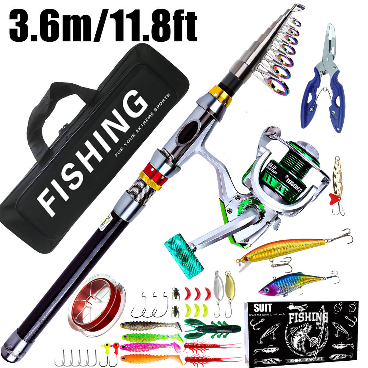 Long Cast Lure Rod Set – Sea & Reservoir Minnow Fishing – High - Performance, Durable Fishing Gear for Anglers - Echo Leaf