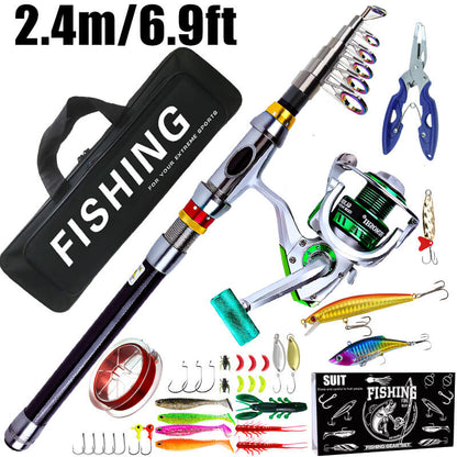 Long Cast Lure Rod Set – Sea & Reservoir Minnow Fishing – High - Performance, Durable Fishing Gear for Anglers - Echo Leaf