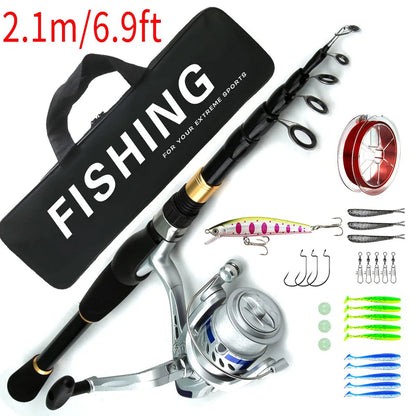 Long - Distance Casting Rod & Reel Set – Sea Fishing Lure Gear - Echo Leaf