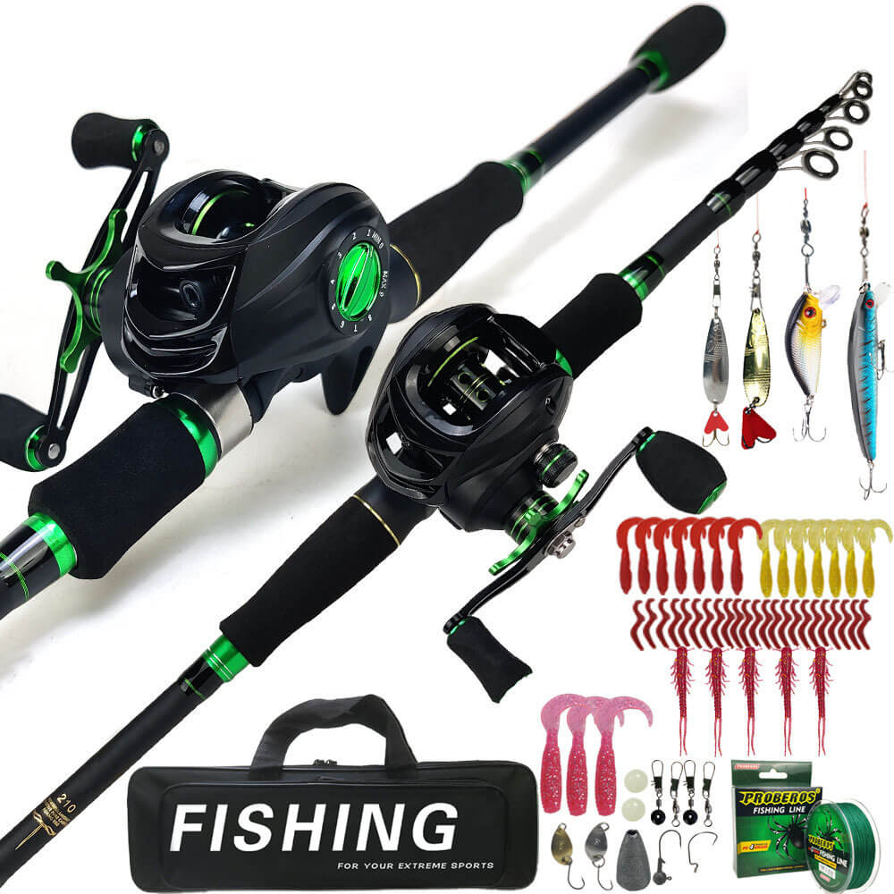 Lure Fishing Rod Set – Carbon Telescopic Design – Lightweight, Portable, and High - Performance Fishing Gear - Echo Leaf