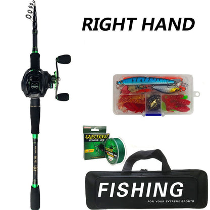 Lure Fishing Rod Set – Carbon Telescopic Design – Lightweight, Portable, and High - Performance Fishing Gear - Echo Leaf