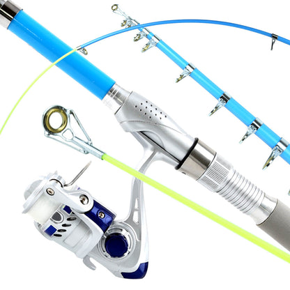 Lure fishing set with long cast rod, reel and minnow baits