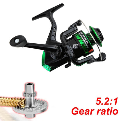 Metal Spinning Reel 5.2:1 – Long - Distance Sea Fishing Reel for Big Catch - Echo Leaf