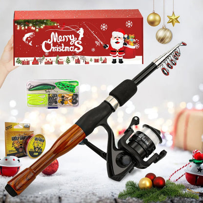 Mini Telescopic Lure Rod Kit – Sea Fishing Gear – Compact & Portable Fishing Rod Set for Anglers - Echo Leaf